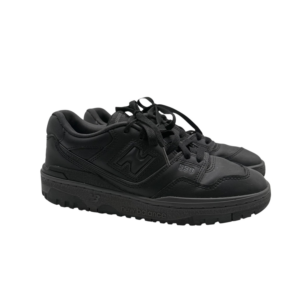 New Balance 550 Kids Black Leather Low Top Sneakers Size 7Y